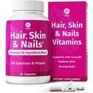 1 Body Hair Skin & Nails with Biotin, Vegan Vitamins, 60 Capsules | Look Good, Feel Confident. Suppo