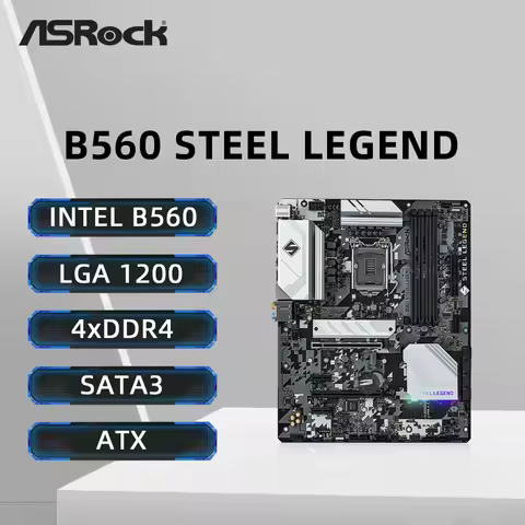 ASRock B560 STEEL LEGEND Motherboard LGA1200 Support i9-10900K i7-10700 i5-10600KF i5-10400F i5 1040