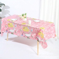 3pcs, 137*274cm/53.94*107.87in Disposable Tablecloth Tableskirting, Pink Pool Theme Pattern, Suitabl
