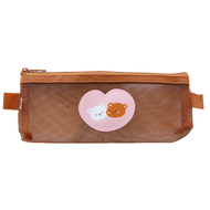 Tempat Pensil Zipper Coklat Motif Beruang Dompet Pensil Coklat Lucu Motif Bear Tempat Makeup Teddy B