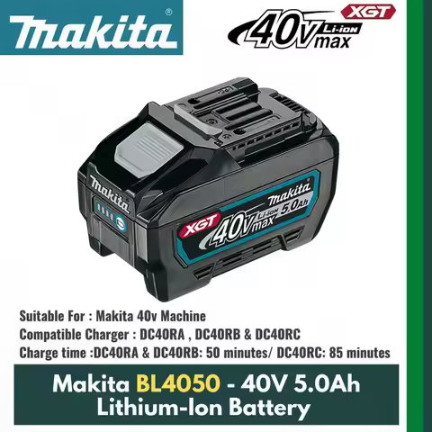 Makita 40V Battery BL4040 BL4050, 4.0Ah 5.0Ah Rechargeable Li-ion Battery Pack for Makita 40V Max XG
