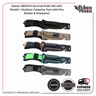 Ganzo G8012V1 Survival Knife Set with Sheath | Outdoor Camping Tool with Fire Starter & Sharpener