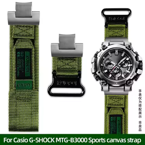 For Casio G-SHOCK MTG-B3000 Sports canvas strap MTG B3000 waterproof watch strap Modified Stainless