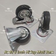 6 inch trolley rubber wheels On Off Brakes trolley rubber wheels