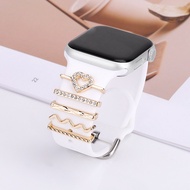 [HOT JUXXKWIHGWH 514] ตกแต่งสำหรับ Apple Watch Band ตกแต่ง Charms เครื่องประดับเพชร Iwatch/galaxy Watch 4/3สร้อยข้อมือสายซิลิโคน Accessories