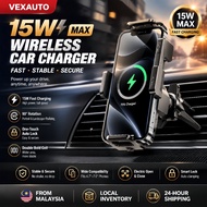 【Local Stock】BK55 Wireless Car Charger 15W Fast Charging Auto Clamping Phone Holder Car Mount iPhone