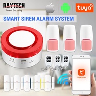DAYTECH Home Security Alarm System TUYA APP Wireless Home Alarm System WiFi Smart Siren Detector Sen