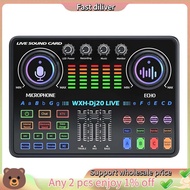 DJ20 Studio Sound Card with 48V Microphone System, Reverberation Tech, and Noise Reduction for Cardi