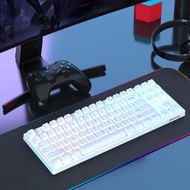  新品 魔咖A87機械鍵盤 無綫三模藍牙 客製化熱插拔辦公電競鍵盤 黑青茶軸 背光 I4SV