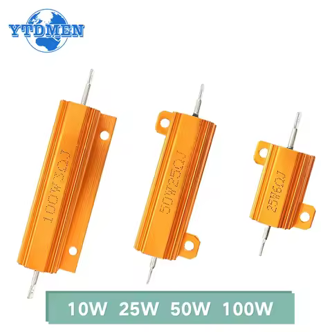 1PCS Aluminum Power Resistor 10W 25W 50W 100W Metal Shell Case Wirewound Resistor 0.1~10Kohm 10 1K 1