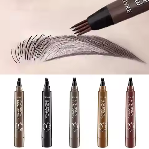 Waterproof Eyebrow Pen, Microblading Eyebrow Pencil With 4 Split Head, Natural Looking Brows Makeup 