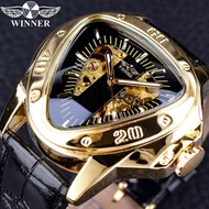 Winner European American Style Men Fashion Casual Hollow Triangle Large Dial Automatic Mechanical Wa