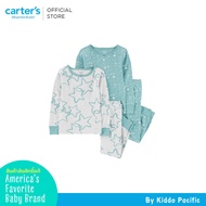 Carters 4PC PJ Green Stars Print L11 คาร์เตอร์ชุดเซทเสื้อแขนยาว-กางเกงขายาว ลายดาว 2 ชุด