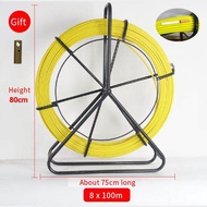 5/6/8mm 50/100m Fiberglass Wire Cable Running Rod Duct Rodder Snakes Fish Tape Rodder Reel Wire Cabl