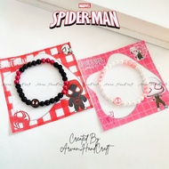Spiderman Polymer Synthetic Pearl Bracelet Light Pearl Spiderman Couple Bracelet/