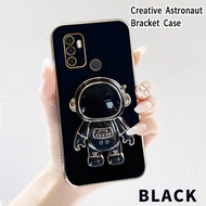 Stand Casing Hp OPPO A53 2020 A11s A33 A32 A53s 4G Holder Case Astronot Dudukan Soft case Pelapisan Silikon Cassing Hp Persegi Lensa Penuh Lindungi Cesing