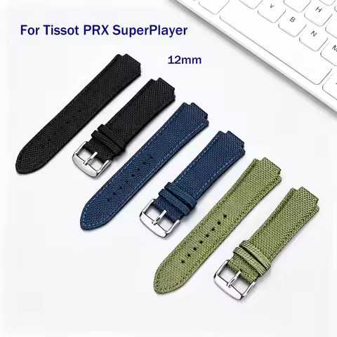 12mm For Tissot Men's watch Super Player PRX Series T137.410 T137407A modified nylon leather watchba