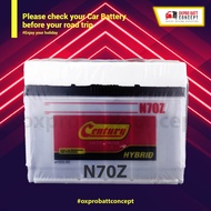 N70Z/ZL Bateri Kereta Century Wet | Century Hybird Car Battery Toyota Hilux Pajero Ford Ranger Navar