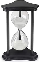 Decorative Hourglass Sand Timer with Black Wood Frame, Glass Timer Display, Gold Sand, Classic Desig