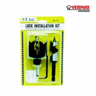 Door Lock Drill Hole Installation Tool 2 Pcs Hole Saw Kit (54mm/22mm) Heavy Duty / Lock install Kit 