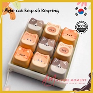 Cat Keyboard Keycap Keyring 9 Keys Cute Cat Clicker Keychain Keyboard Sound Bag Charm Desk Accessory