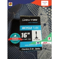 DELI TIRE BICYCLE INNER TYRE 16 x 1 3PER8 - 1 3PER4 FV 60MM