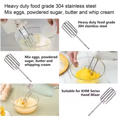 Electric Hand Mixer Attachments Stainless Steel Easy Cleanup Easy Using Multifunctional Handheld Mix