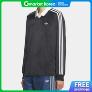 adidas | Adidas Velour Polo Long Sleeve Black Collar T-Shirt