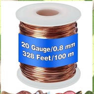 99.9% Dead Soft Copper Wire, 20 Gauge/ 0.8 mm Diameter, 328 Feet/ 100 M, 1 Pound Spool Pure Copper W