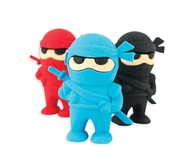 OOLY Ninja Erasers for Pencils, 1.75" Tall - Set of 3 Novelty Erasers for School, Home, and Office -