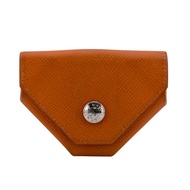 二手愛馬仕 Levain Quatre 零皮夾/皮夾/品牌零皮夾，橘色