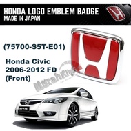 Honda Civic 2006-2012 FD FRONT Car Logo Emblem 75700-S5T-E01 (123mm x 99mm)