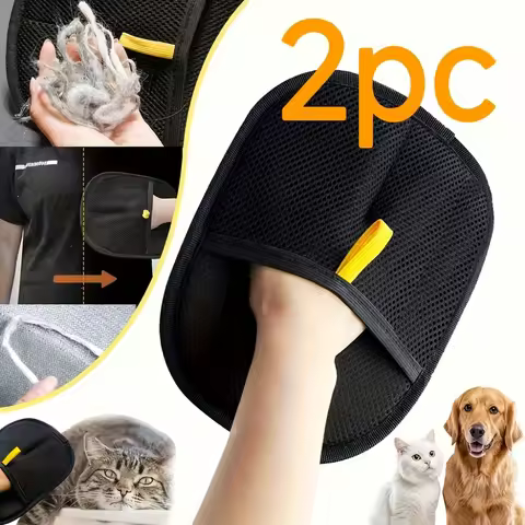2Pcs Upgraded Pet Shedding Gloves — Five-Finger Reusable Hair Remover for Cats & Dogs