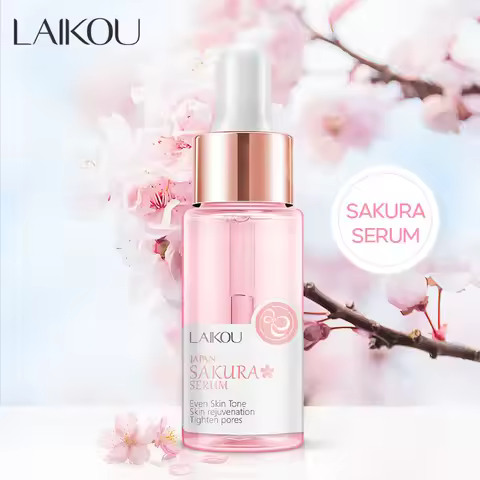LAIKOU Sakura Face Essence Anti Wrinkle Serum 30ml Shrink Pores Anti-Aging Moisturizing Dry Skin Car