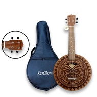 Premium Concert Sandona 4-String Ukulele Guitar UKC-TIKI-4