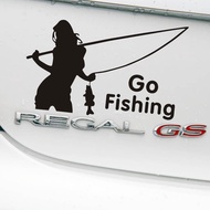 J-107 Outdoor Sports Reflective Car Sticker Beauty Fishing Fishing Sticker Gone Fishing Decorative S