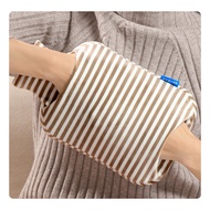 DICEVER Hot Water Bottle, 2L Hot Water Bag with Cover, Warm Water Bag with Hand Pocket, Brown