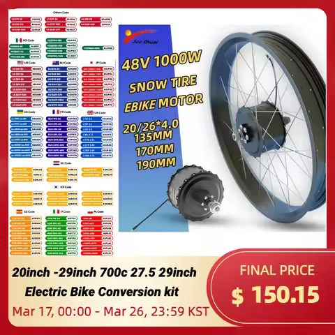 20 26" x4.0 48V 1000W Fat Motor Wheel for Electric Bike Conversion Kit Front Rear Wheel E-Bike Brush
