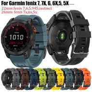 Quick Fit Silicone Strap For Garmin Fenix 7X , Garmin Fenix 7 Strap , Fenix 6X , Fenix 6 , Fenix 5 p