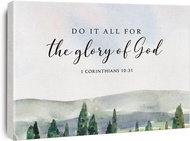 Bible Verse Watercolor Canvas Print Decor Do It All for the Glory of God 1 Corinthians 10 : 31 Wall 