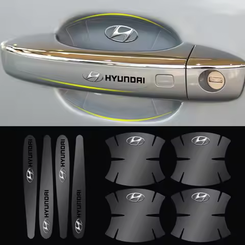 4/8PCS Transparent Car Door Handle Protection Films Sticker Accessories For Hyundai I10 I20 I40 IX20