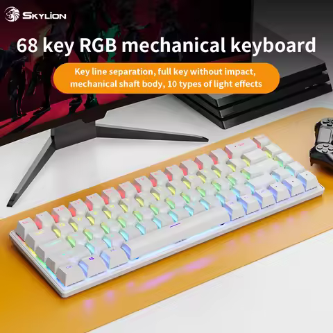 K68 Wired Mechanical Keyboard 10Kinds of Colorful Lighting Gaming and Office For Microsoft Windows a