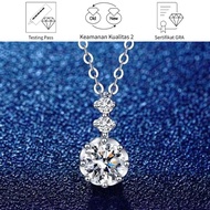 SikRoad Moissanite Platinum Flower Necklace PT950 2 Karat