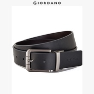 GIORDANO Men Belts Cowhide Leather Fashion Belts Brushed Steel Buckle Double-Sided Business Casual B