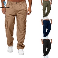 Happybuyner Men Loose Pants High Street Multi-pocket Drawstring Cargo Pants Harajuku Baggy Oversize Trousers Male Sport Cargo Pants