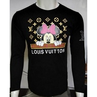 Hot 🔥 🔥 Hot 🔥 🔥 Baju T-shirt viral Mickey LV..T-shirt lelaki &amp; perempuan lengan panjang