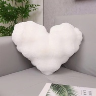 Heart-shaped decorative pillow with fox fur size 50cmx40cm _ Nice House