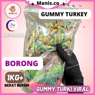 [1Kg] Borong Pack Gummy Turkey Sourbelt Viral Bebeto Haribo Halal Coklat Masam Manis Sweet Sour - Ma