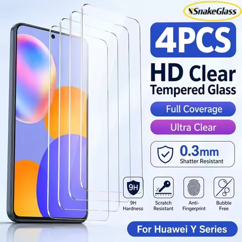 4PCS HD Tempered Glass For Huawei Y7a Y8s Y9a Y9s Y8p Y5p Y9 Prime 2019 Y5 2019 Anti Scratch Screen