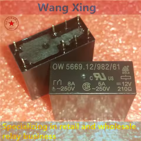 OW 5669.12/982/61 12V 8A250V Electromagnetic Power Relay 8 Pins